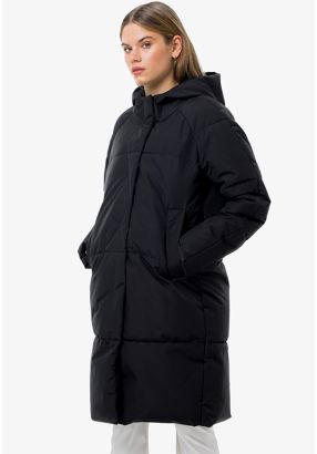 Solid Waterproof Puffy Hooded Coat