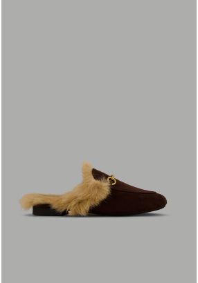 Faux Fur Quilted Mules