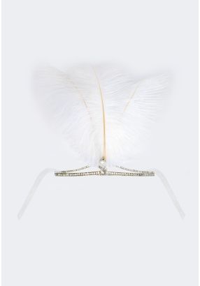 Faux Feather Crystal Crown