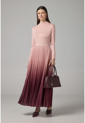 Omber Pleated Omber Flared Skirt