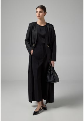 Basic Straight Wide Leg Trousers