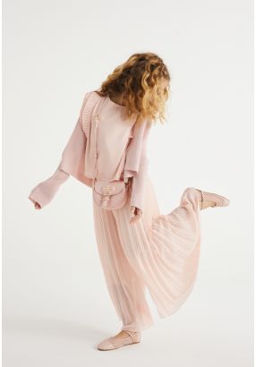 Gathered Waist Pleated Palazzo Trousers