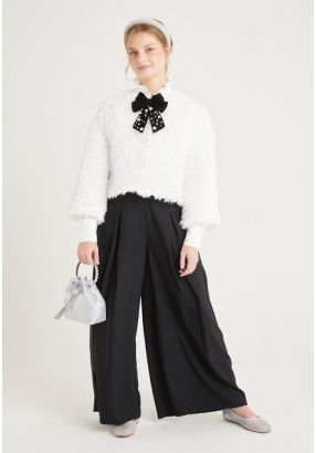 Embellished Sides Palazzo Trousers
