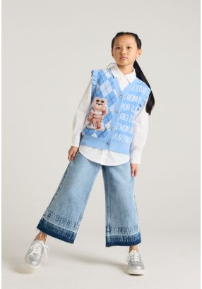 Contrast Hems Jeans