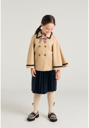 Solid Pleated Skirt