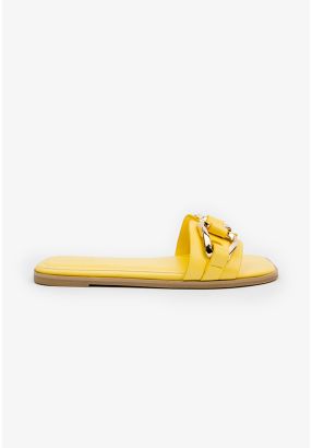 PU Leather Acrylic Chain Flats