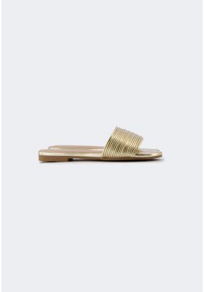Metallic Strap Flats