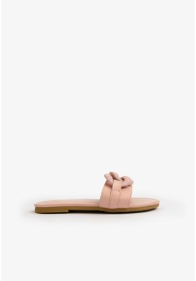 Chunky Chained Strap Flat Slides