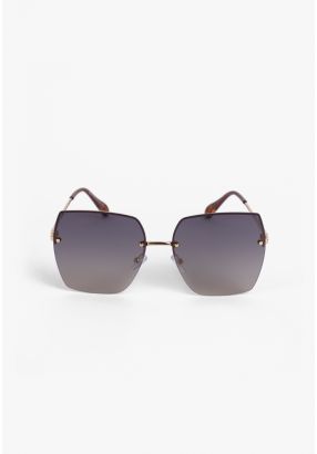 Oversized Rimless Butterfly Sunglasses