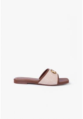 Knitted Metal Emblem Flats
