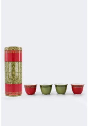 Tin Box With Arabic Coffee Cup 70 ml (4 Pcs)