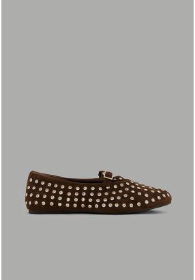 Crystal Embellished Flat Ballerinas