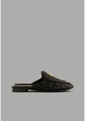 Quilted Embellished Mules