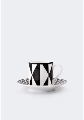 Bone China Turkish Coffee Cup & Saucer Set (6 Pcs)