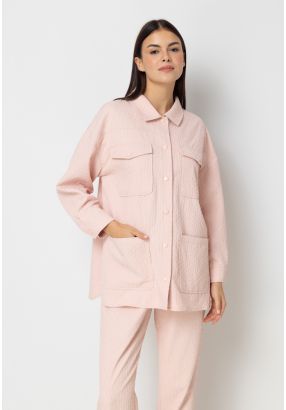 Solid Textured Patch Pocket Shirt
