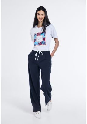 Contrast Waist Detail Trousers