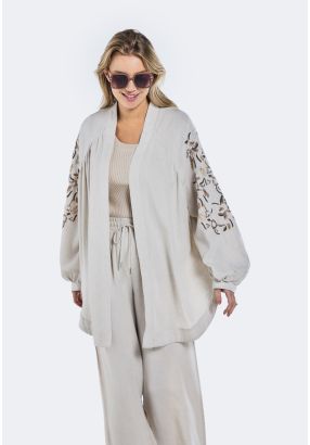 Embroidered Sequin Embellished Kimono