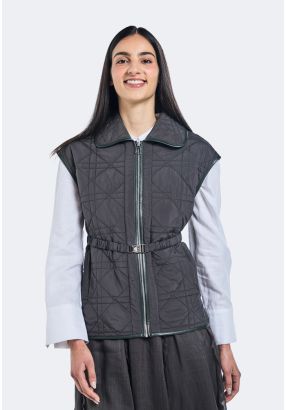 High Low Quilted Vest 