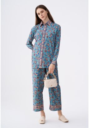 Floral Print Wide Leg Trouser