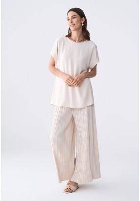 Pleated Wide Leg Trousers