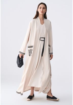 145 cm Printed Front Open Abaya