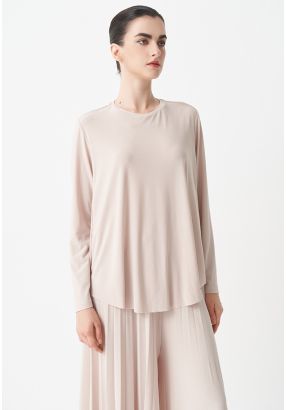 Solid High-Low Long Sleeves Blouse