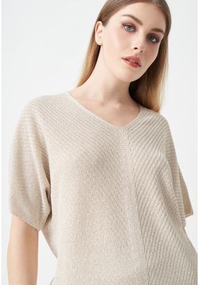 Short Dolman Sleeves Lurex Blouse