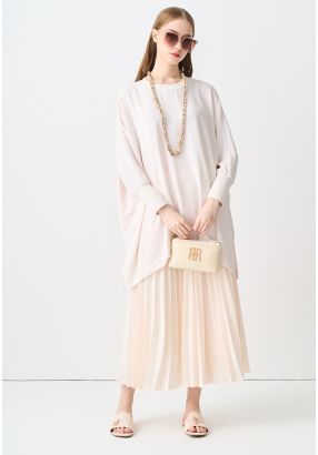 Pleated Solid Maxi Skirt