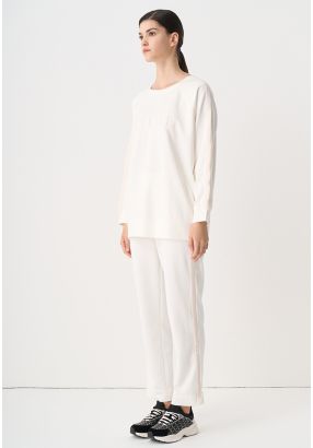 Solid Elasticated Waist Monogram Pant