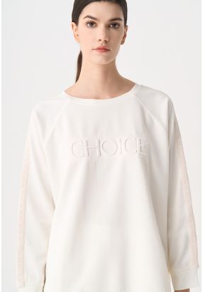 Long Raglan Sleeves Monogram Blouse 