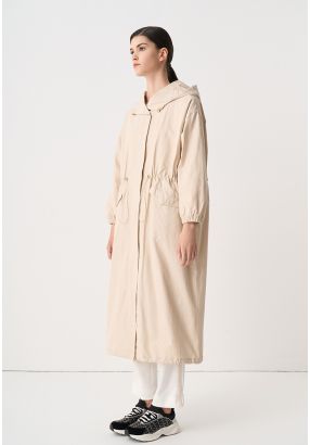 Elasticated Drawstring Monogram Maxi Winter Jacket