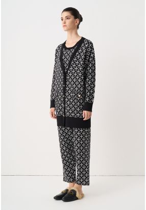 Contrast Knitted Monogram Trouser