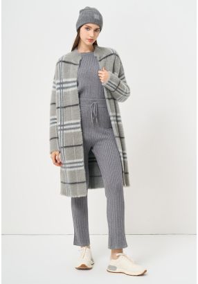 Knitted Faux Fur Cardigan