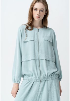 Solid Jacket With Front Opening