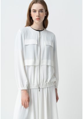 Solid Jacket With Front Opening