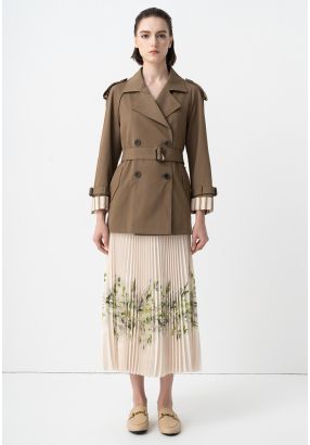 Floral Printed Pleated Skirt