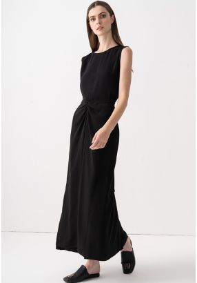 Solid Side Open Wrap Skirt