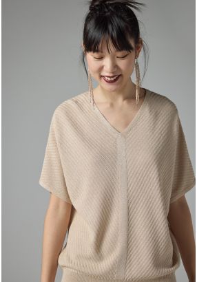 Short Dolman Sleeves Lurex Blouse