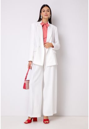 High Waist Wide Leg Solid Trouser