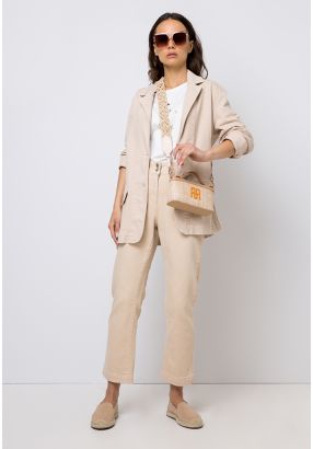Regular Fit Solid Denim Trouser