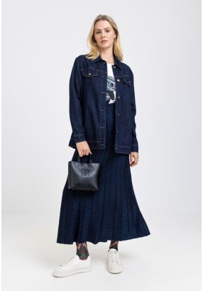 Pleated Knitted Lurex Skirt