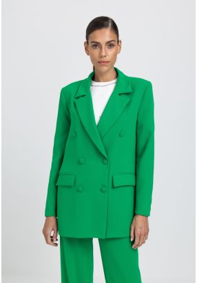 Double Breasted Notched Collar Blazer