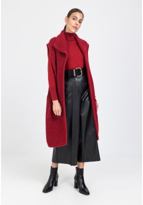 Solid Soft Chunky Knit Midi Cardigan