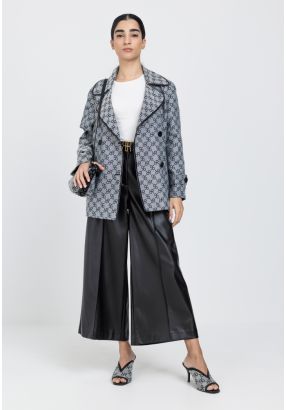 PU Leather Wide Leg Trouser