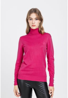 Knitted High Neck Solid Top