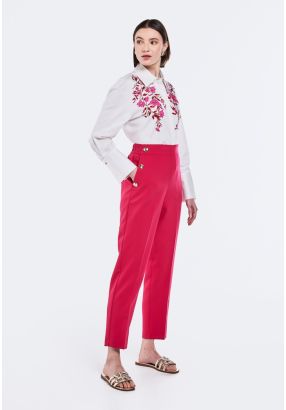 Gold Buttons Embellished Trousers