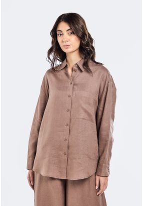 Drop Shoulder Linen Shirt