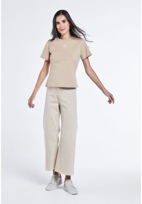 Wide Leg High Waist Denim Trousers