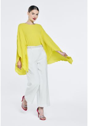 wide Leg Folded Hem Trousers