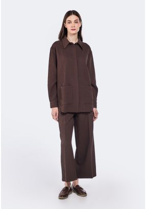 Elasticated Waist Textured Trousers